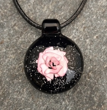 Rose Glass Pendant - Amber Image